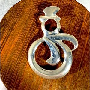 Vintage sterling silver 925 Dobbs snowman brooch pin